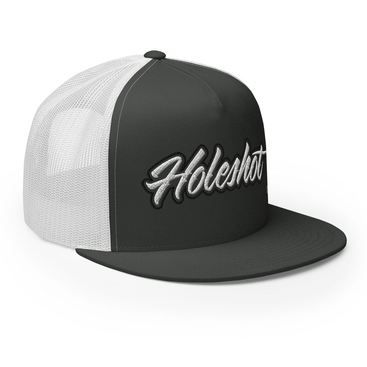 Holeshot – Black & White Trucker Hat