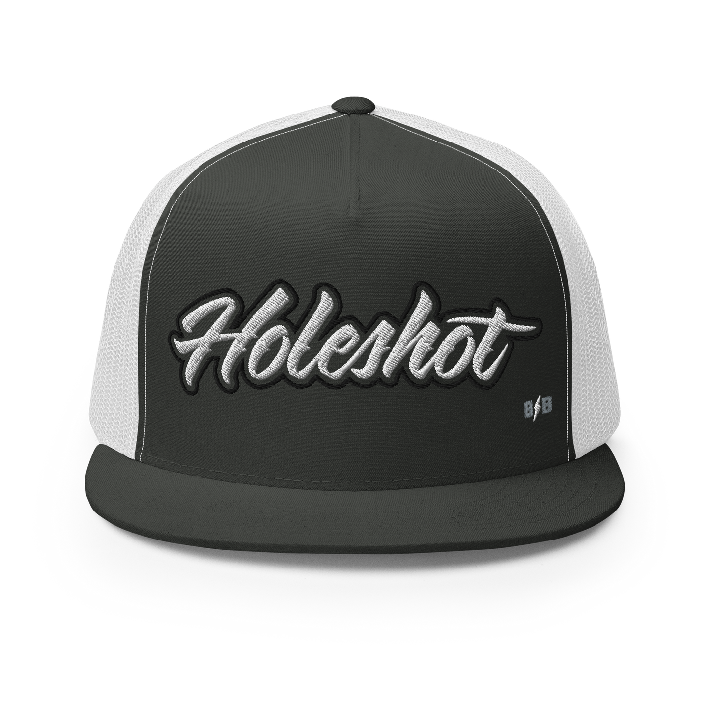 Holeshot – Black & White Trucker Hat