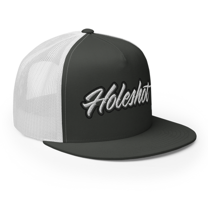 Holeshot – Black & White Trucker Hat